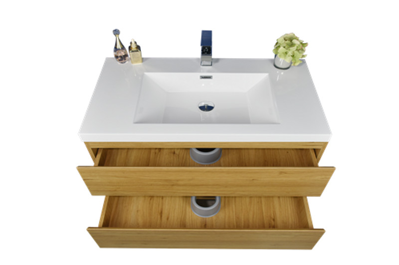 BOHEMIA LINA 42″ WALL MOUNTED BATH VANITY WITH REINFORCED ACRYLIC SINK MOB42