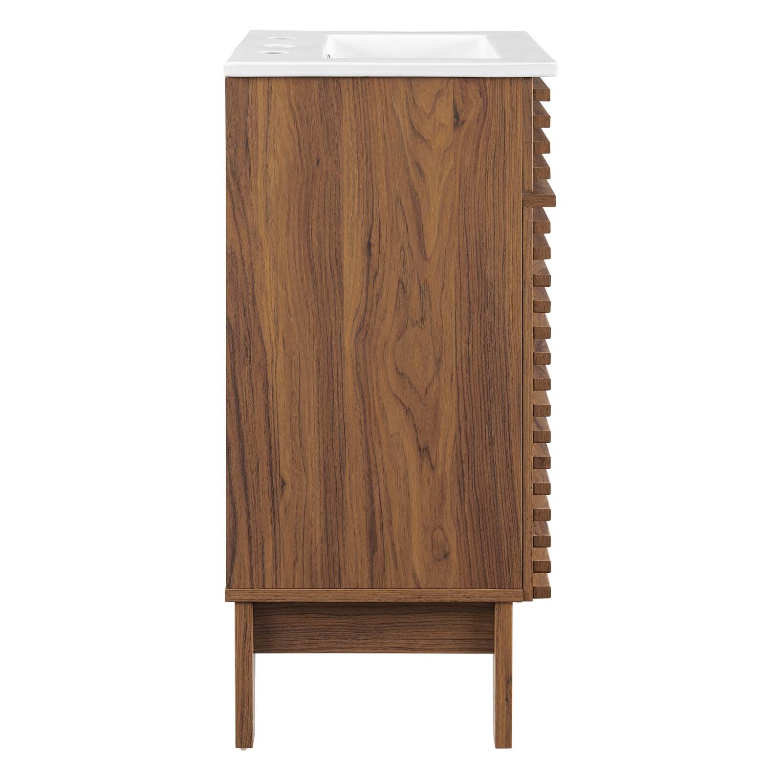 Modway Render 18″ Bathroom Vanity With Sink in Walnut White