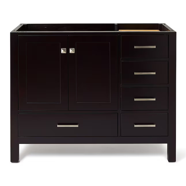 ARIEL Cambridge 42-in Espresso Bathroom Vanity Base Cabinet A043S-L-BC-ESP