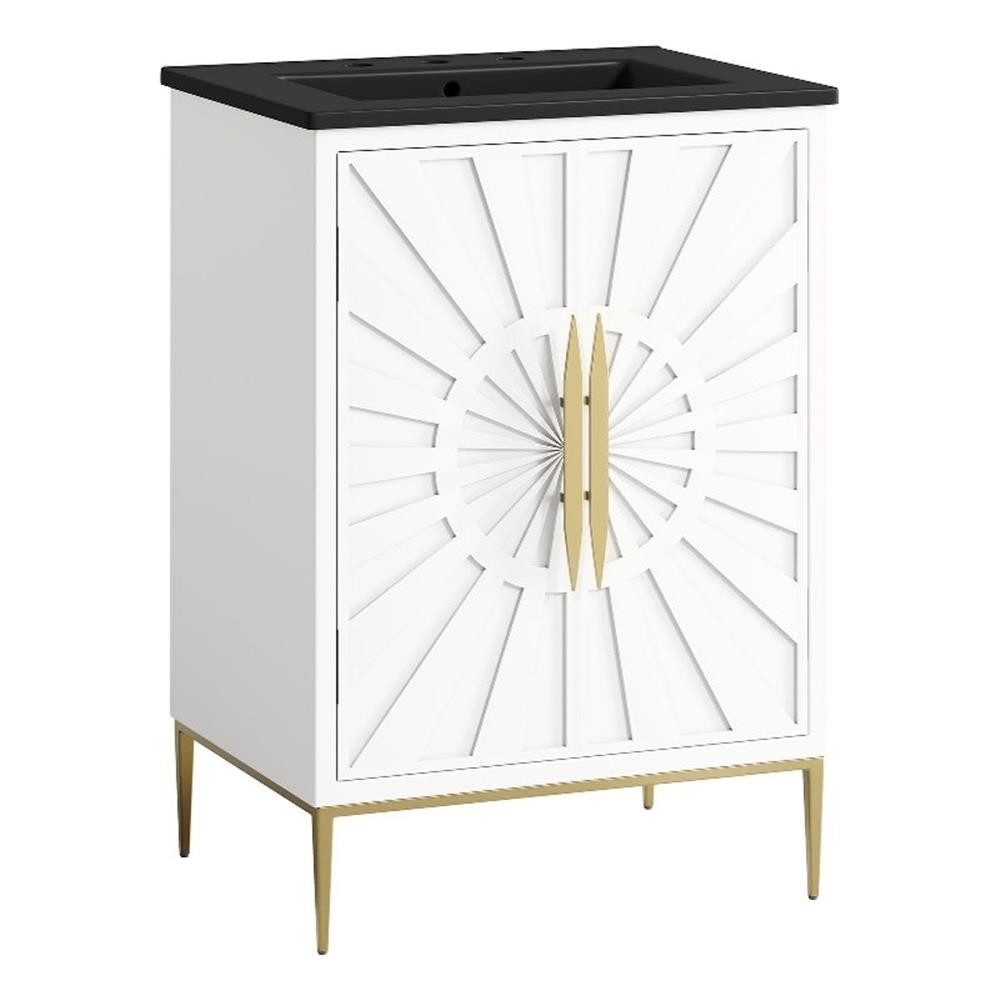 Modway Awaken 24″ Bathroom Vanity in White With Ceramic Sink Basin