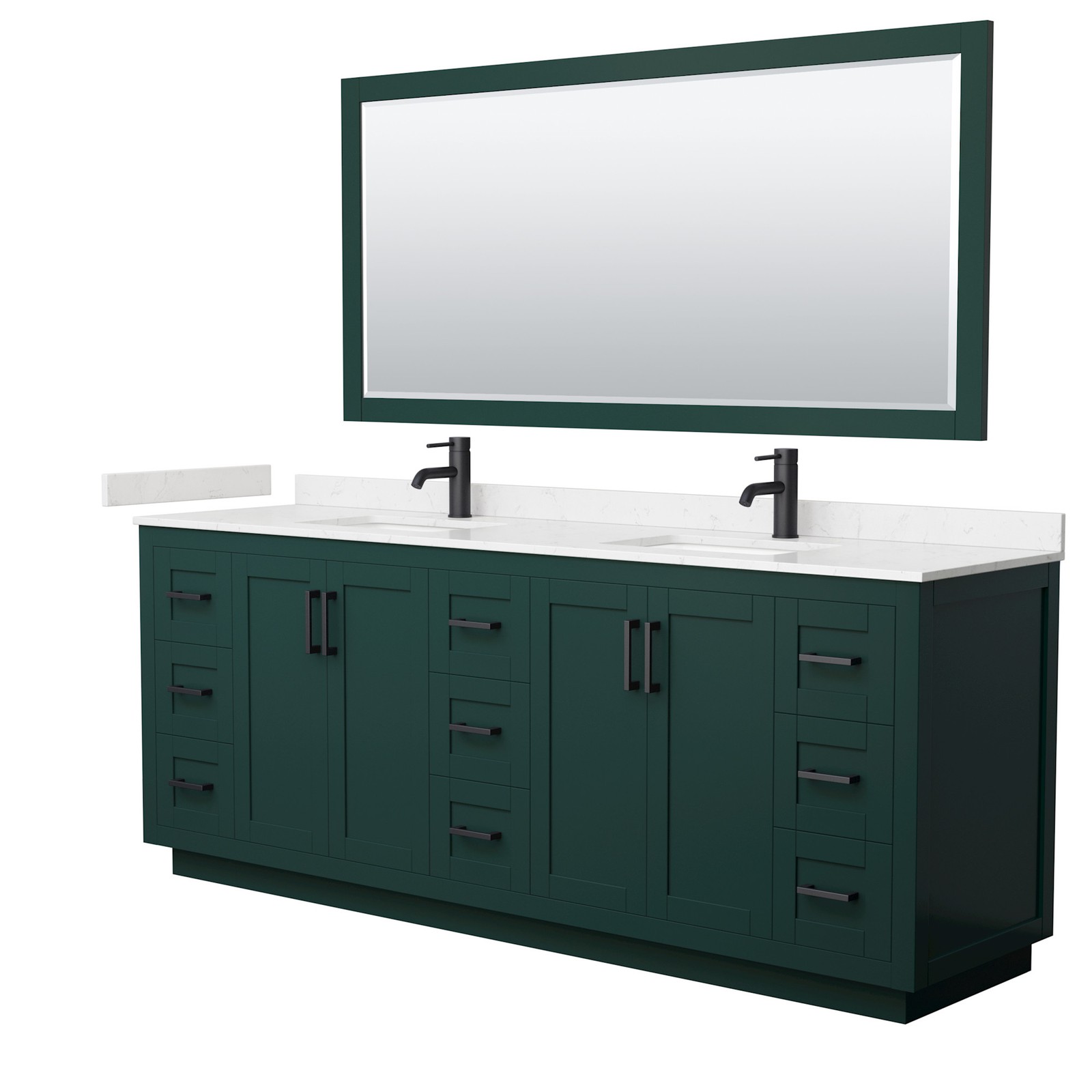 Wyndham Collection WCF2929-84D-VCA-M70 Miranda 84″ – Green / Carrara Cultured