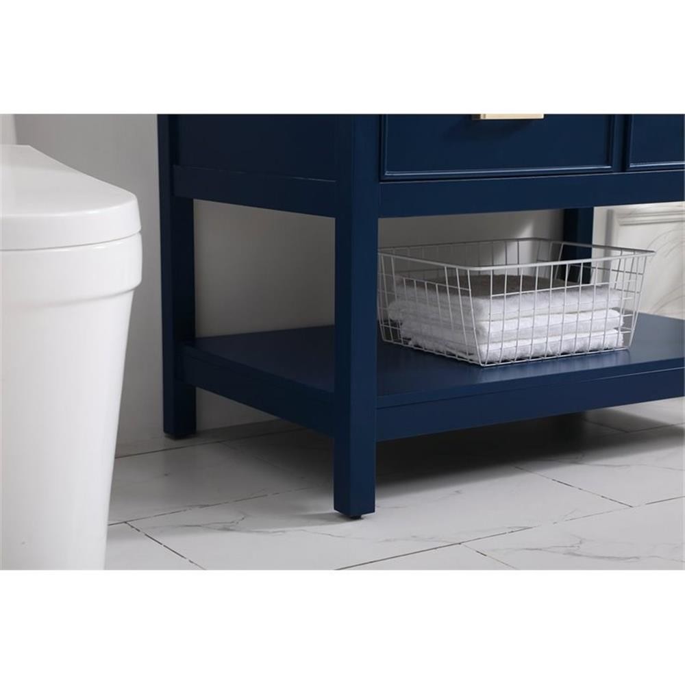 Elegant Decor Sinclaire 36″ Aluminum Alloy & MDF Single Bathroom Vanity in Blue