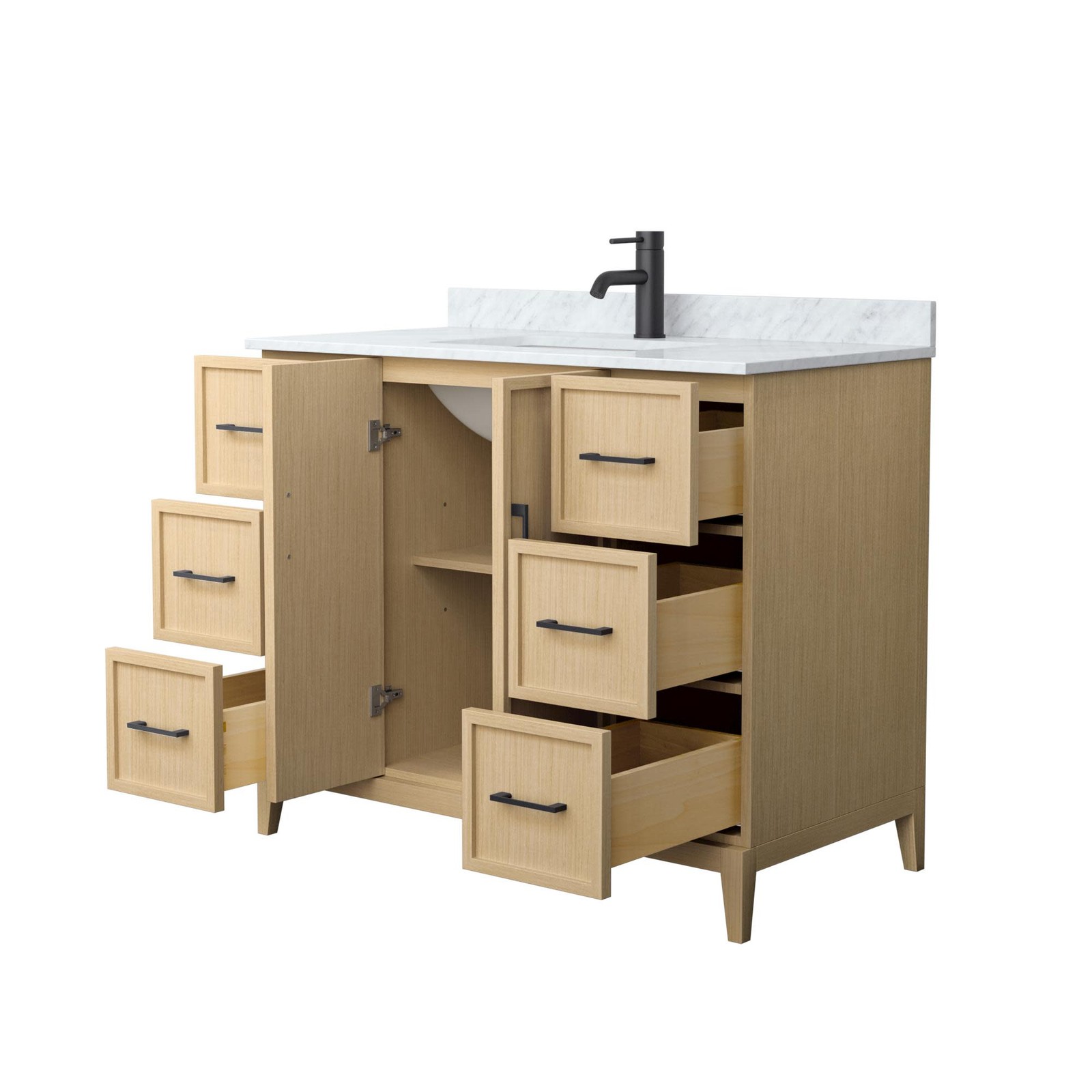 Wyndham Collection WCH717142S-CM-UNSMXX Elan 42″ – White Oak / Brushed Nickel