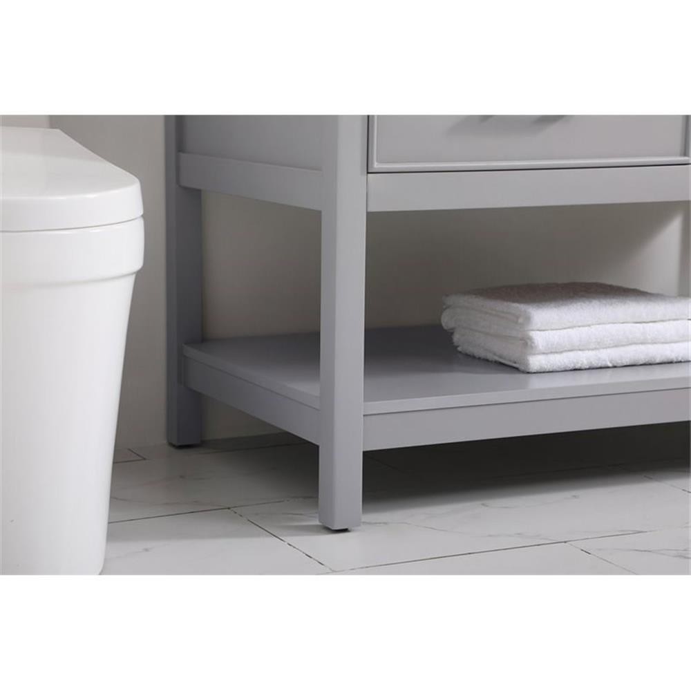 Elegant Decor Sinclaire 42″ Aluminum Alloy & MDF Single Bathroom Vanity in Gray