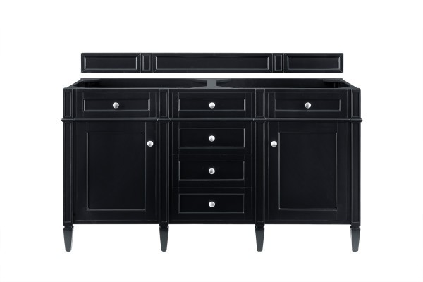 60″ James Martin Brittany 650-V60D-M-BKO Double Vanity Cabinet Black Onyx