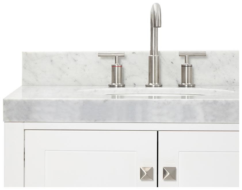 Ariel A072DCW5OVO Cambridge 72″ – Grey / Italian Carrara Marble Top / Brushed