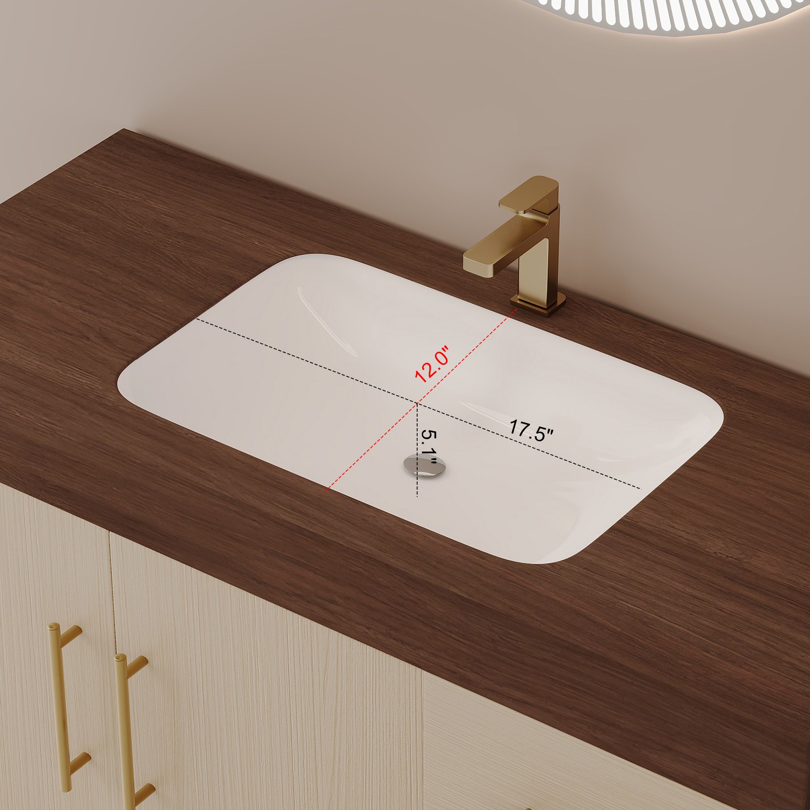 36″ Free-Standing Bathroom Vanity w/Seamless Ceramic Sink & Sintered Stone Top
