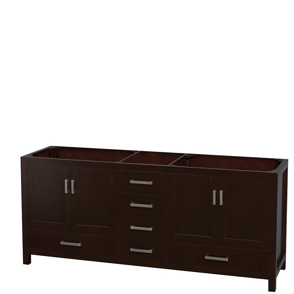 Wyndham Collection WCS141480DUNOMED Sheffield 80″ – Espresso / White Carrara