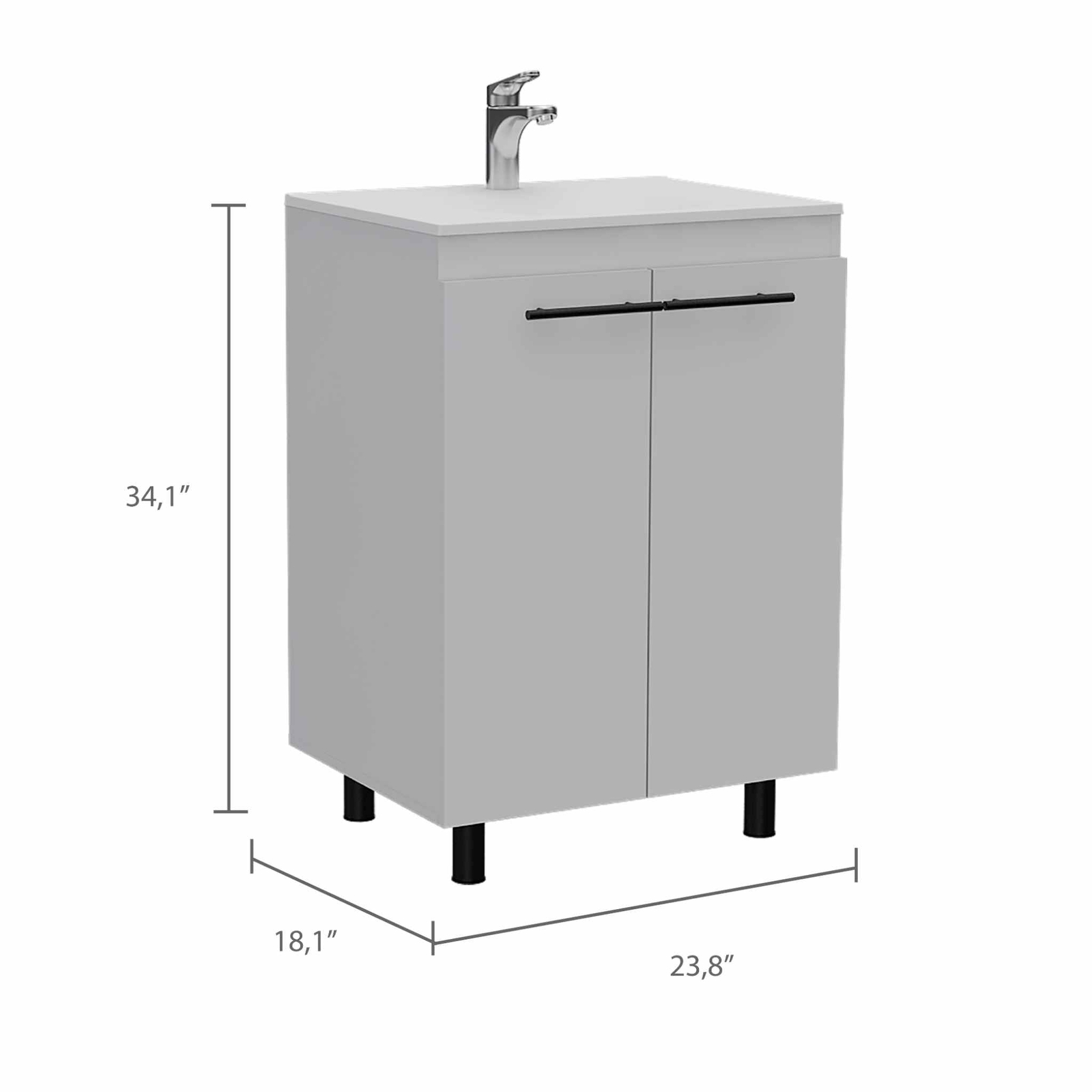 Selma 24″ Freestanding Vanity Cabinet With Division