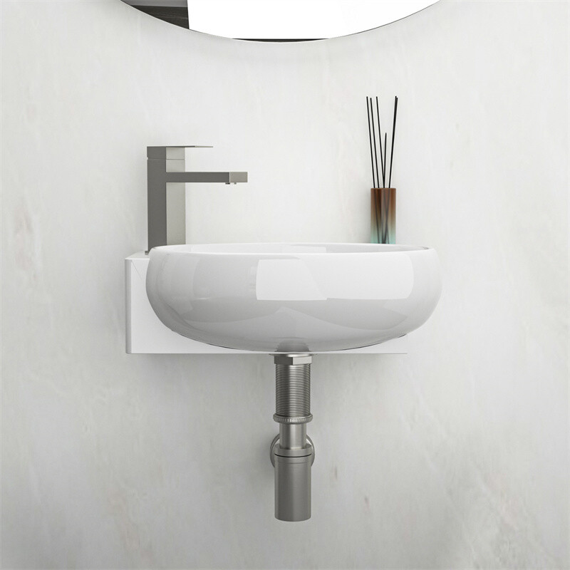 Small Wall Mount Vessel Sink Rectangle Sink White Ceramic Bathroom Sink
