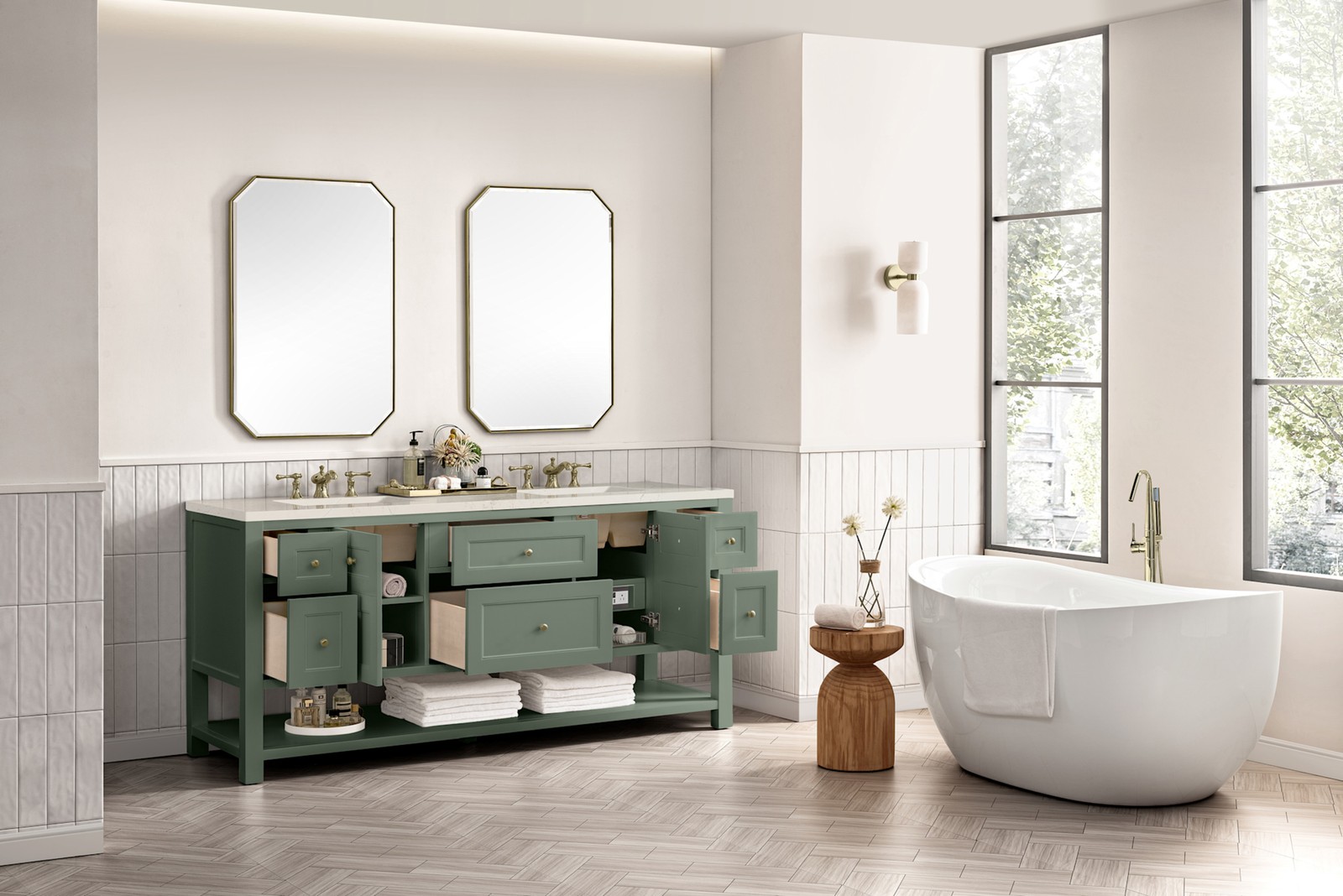 James Martin Vanities 330-V72-FSFR Breckenridge 72″ – Light Natural Oak