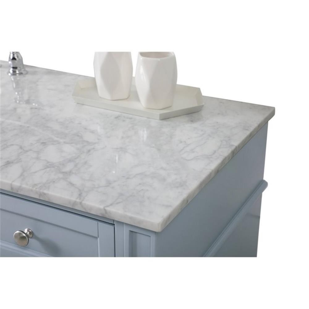 Elegant Decor Park Avenue 60″ Metal MDF Marble Single Bathroom Vanity in Gray