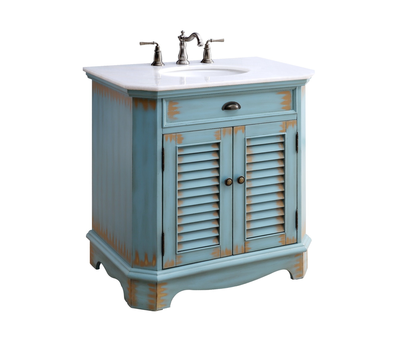 32” Benton Collection Fairfield Rustic Blue Bathroom Sink Vanity 47884BU