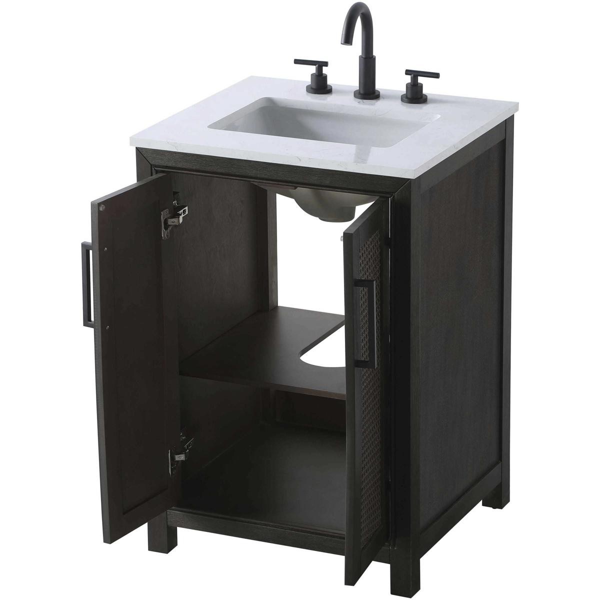 Elegant Lighting VF29524CO Alina Vanity Chocolate Oak