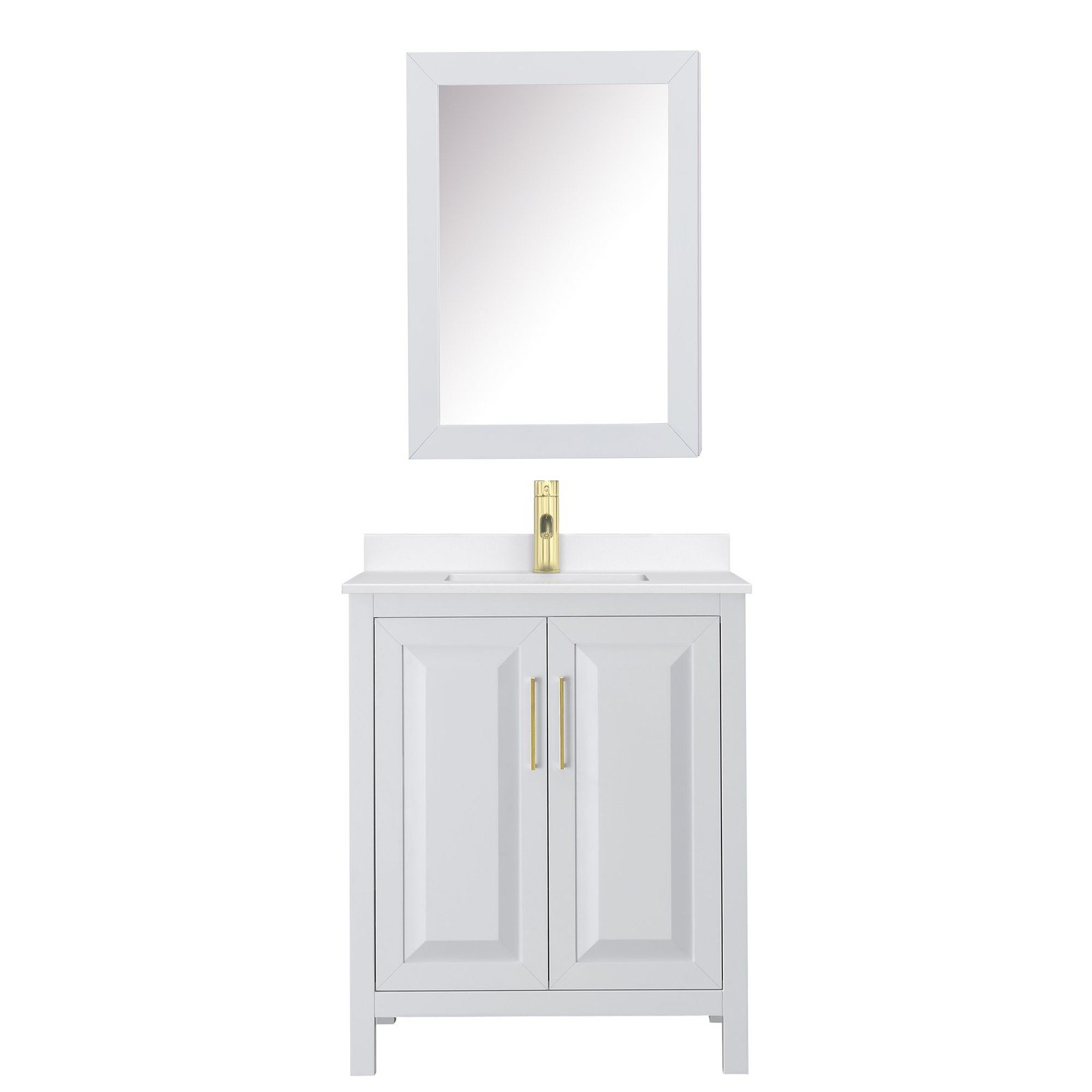 Wyndham Collection WCV252530S-QTZ-UNSMED Daria 30″ – Dark Blue / Giotto Quartz