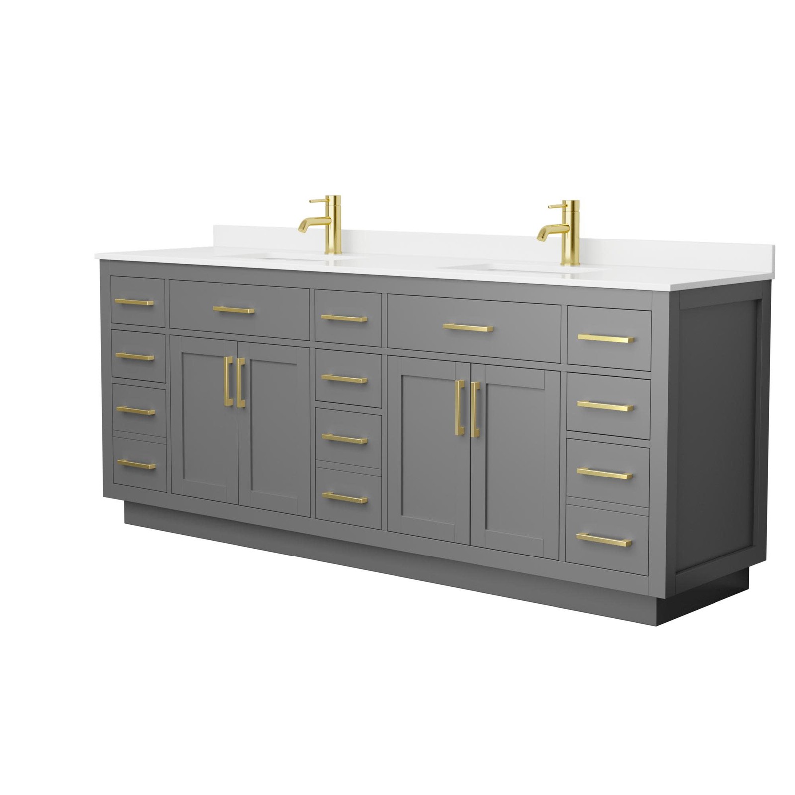 Wyndham Collection WCG262684D-QTZ-UNSMXX Beckett TK 84″ – White / White Quartz