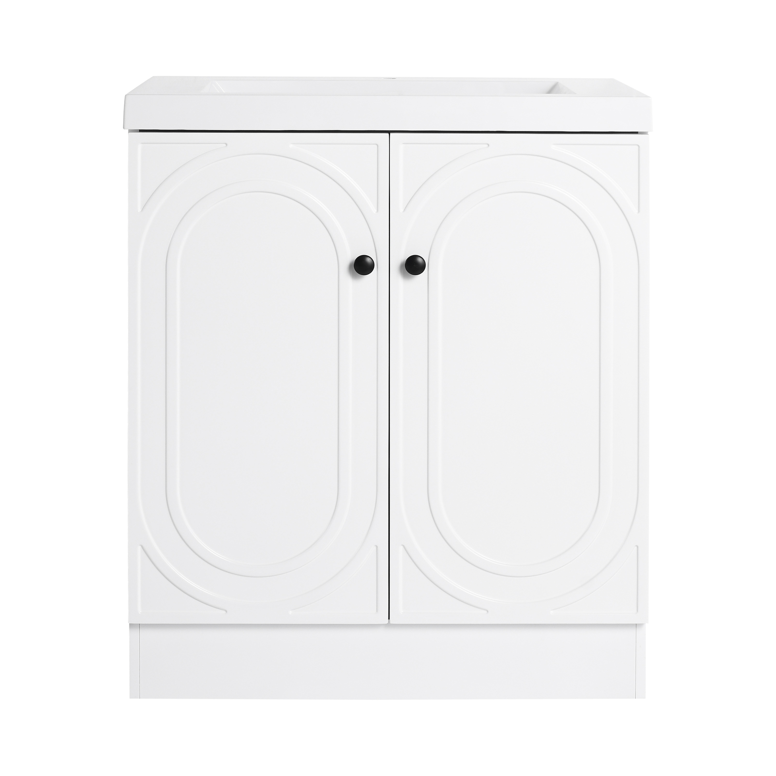 30″ Modern Freestanding Bathroom Vanity Cabinet With Undermount Resin Sink Basin
