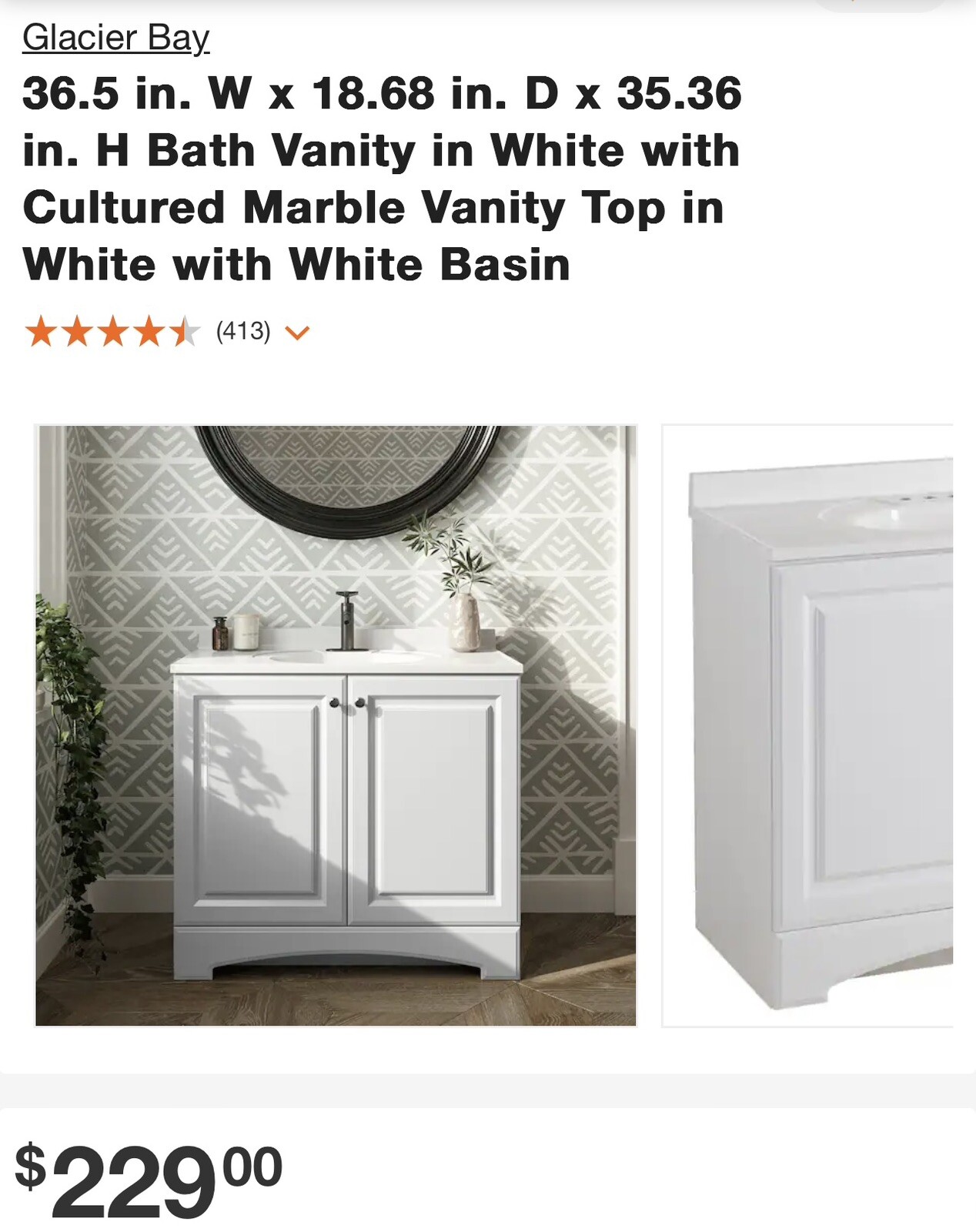 glacier bay vanity with sink