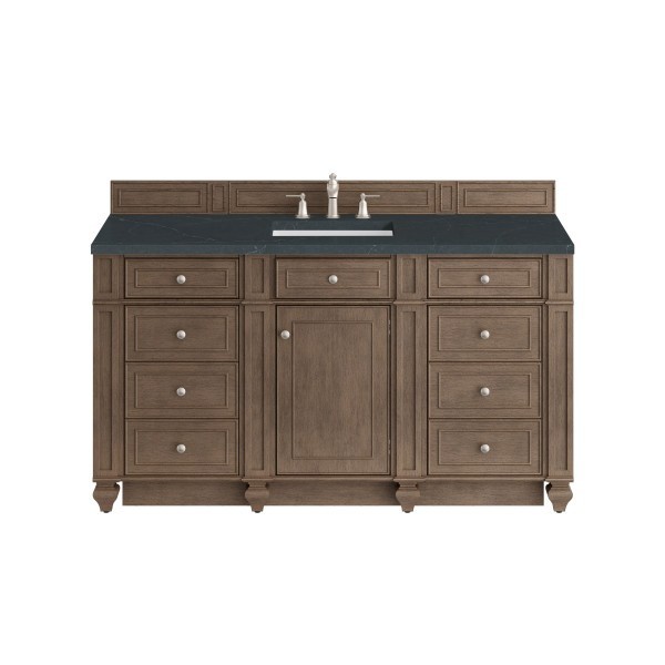 60″ James Martin Bristol 157-V60S-WW-3CSP Vanity Cabinet Charcoal Soapstone Top