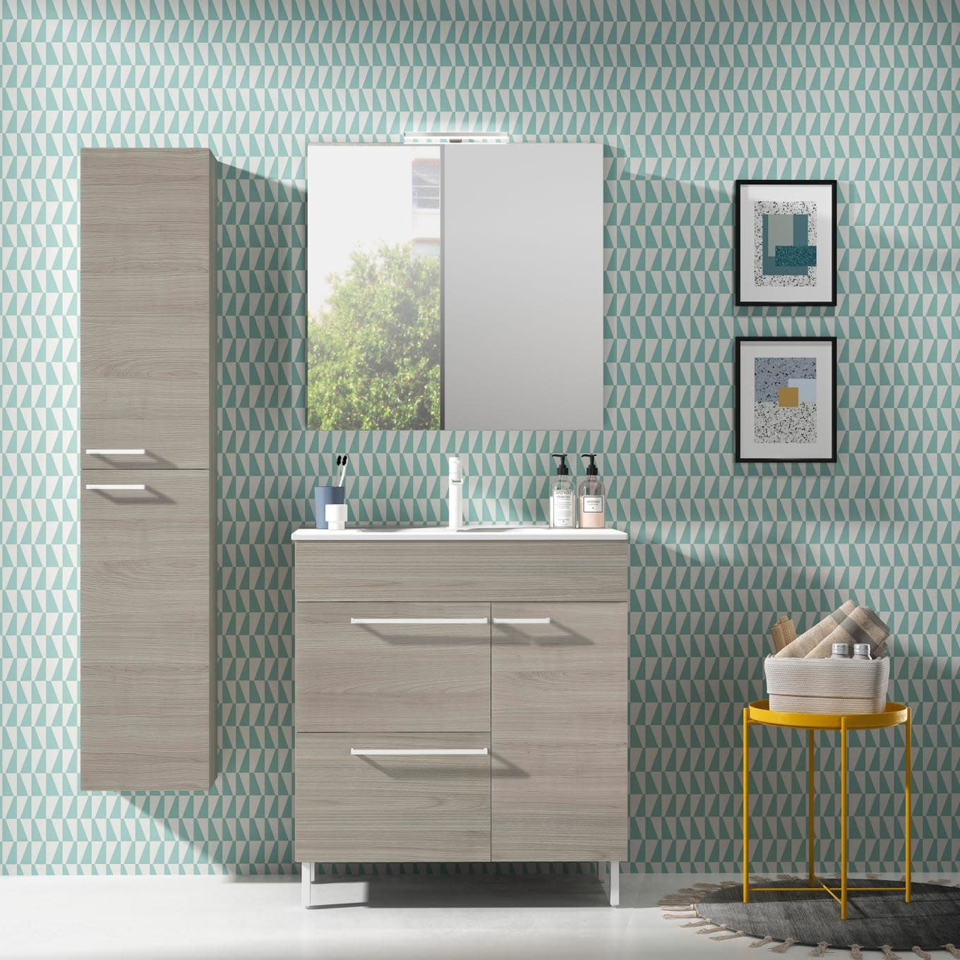 WS Bath Collections Elegance 80 Set Elegance 31-1/2″ – Glossy Anthracite
