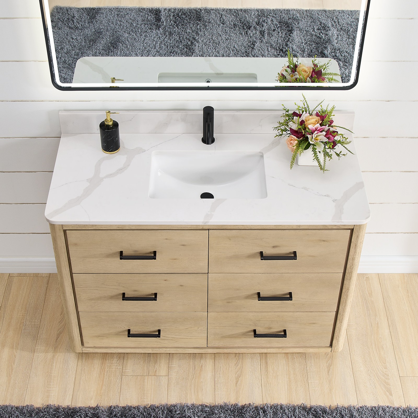 Miseno MV-706548 Porto 48″ – Aged Natural Oak / Fish Maw White