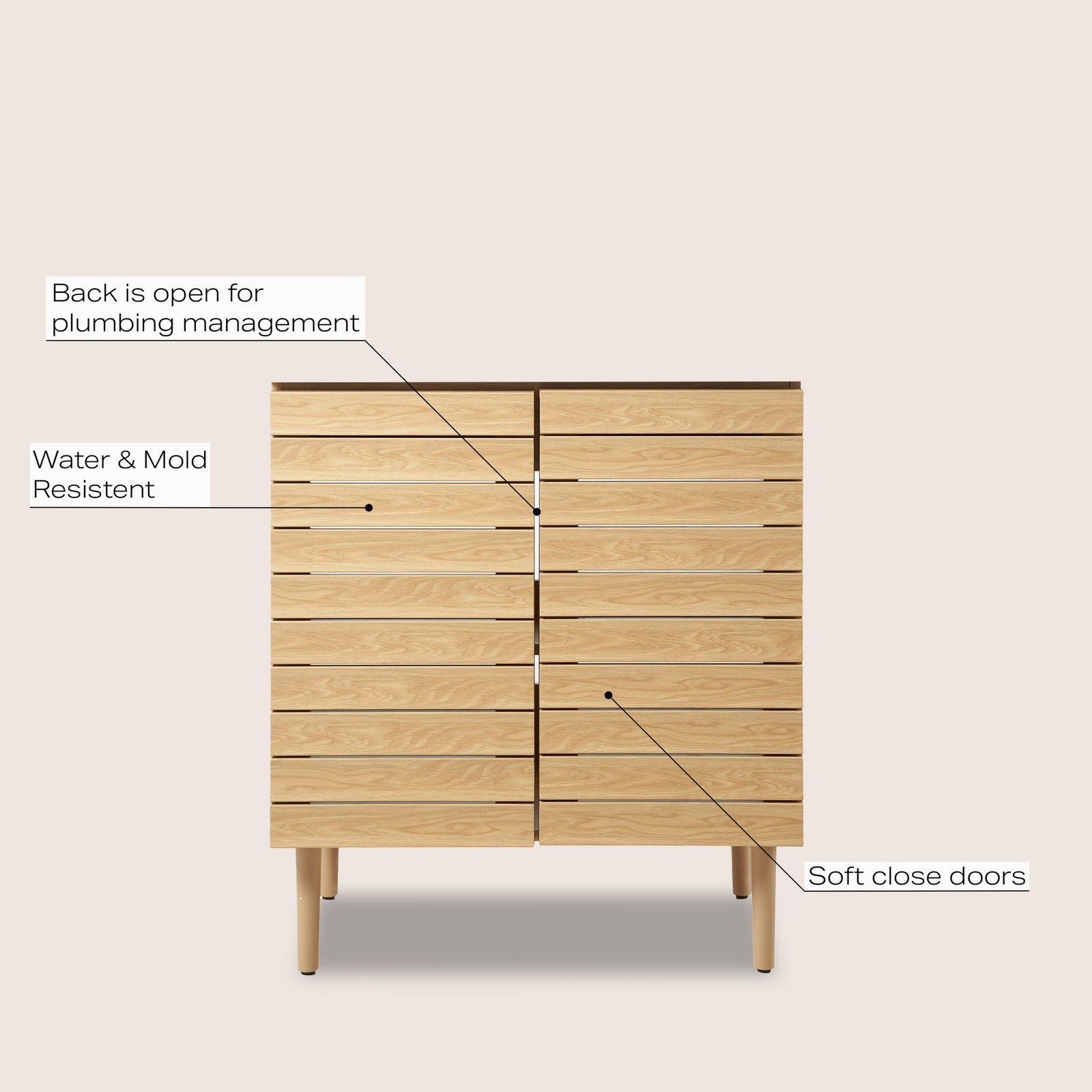 Aubert 30 in. W x 18 in. D x 33 in. H Thick Linear Slat Modern Farmhouse 2-Shelf