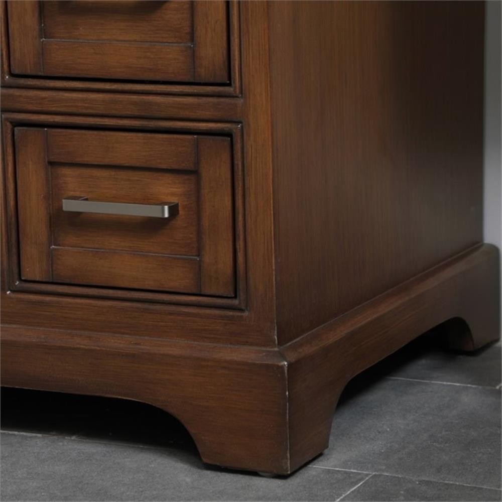 Elegant Decor Aaron 32″ Single Marble Top Bathroom Vanity in Teak