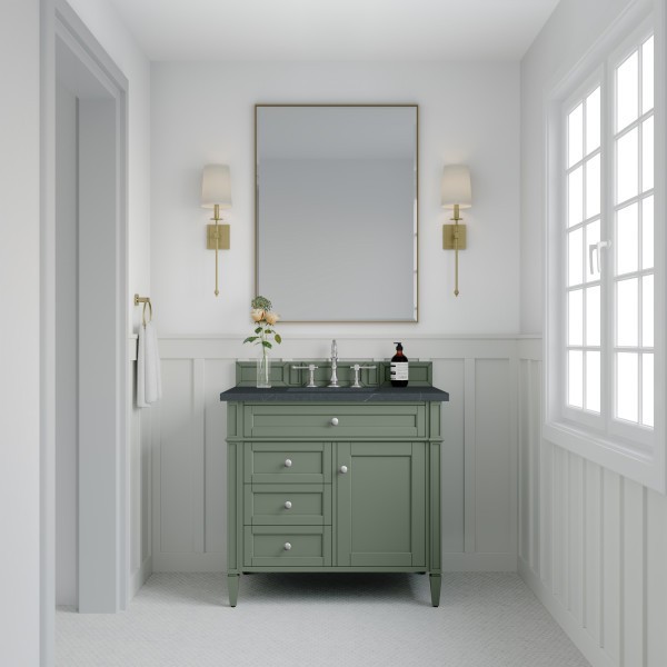 36″ James Martin Brittany 650-V36-SC-3CSP Vanity Cabinet Charcoal Soapstone Top