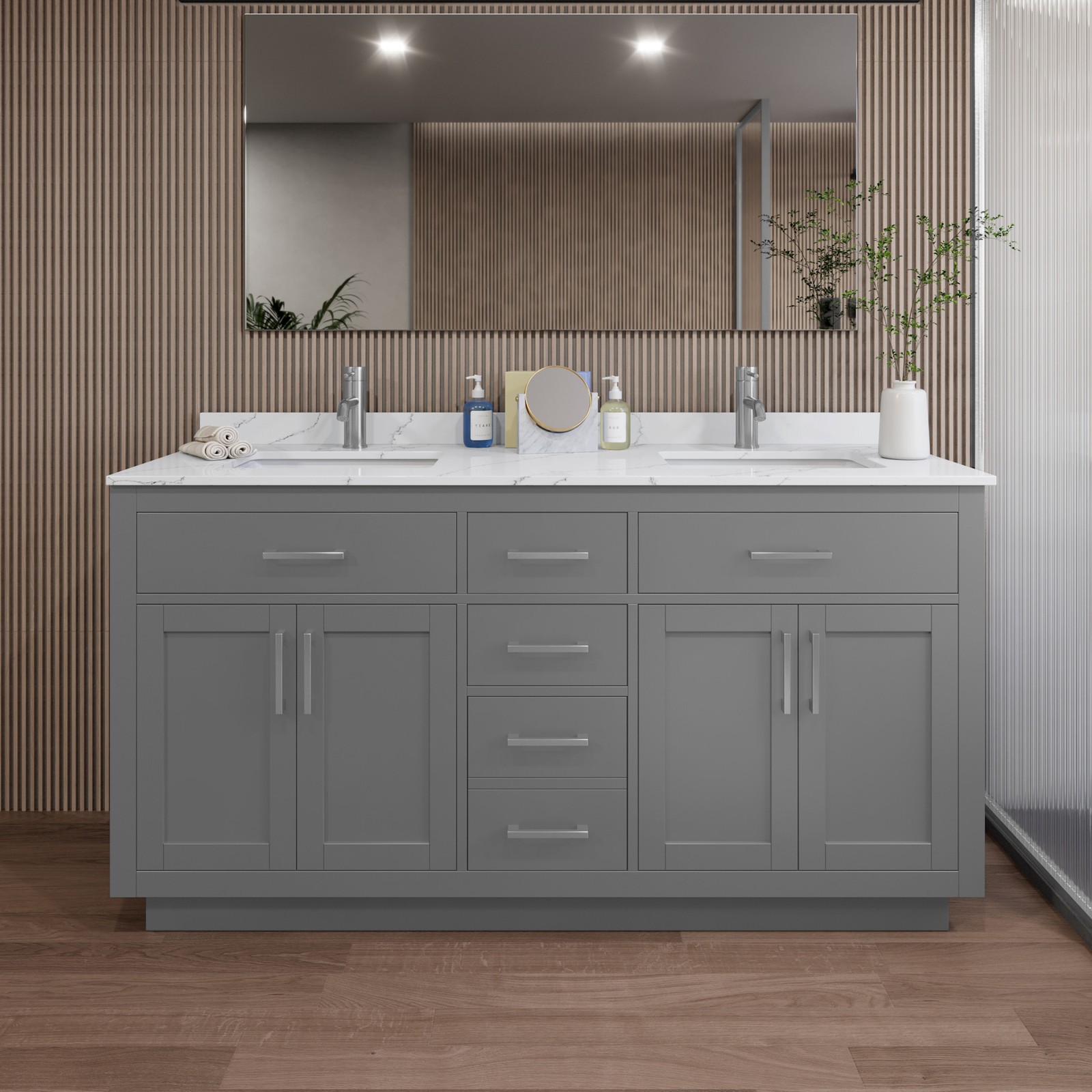 Wyndham Collection WCG262666D-QTZ-UNSMXX Beckett TK 66″ – Dark Gray / Giotto
