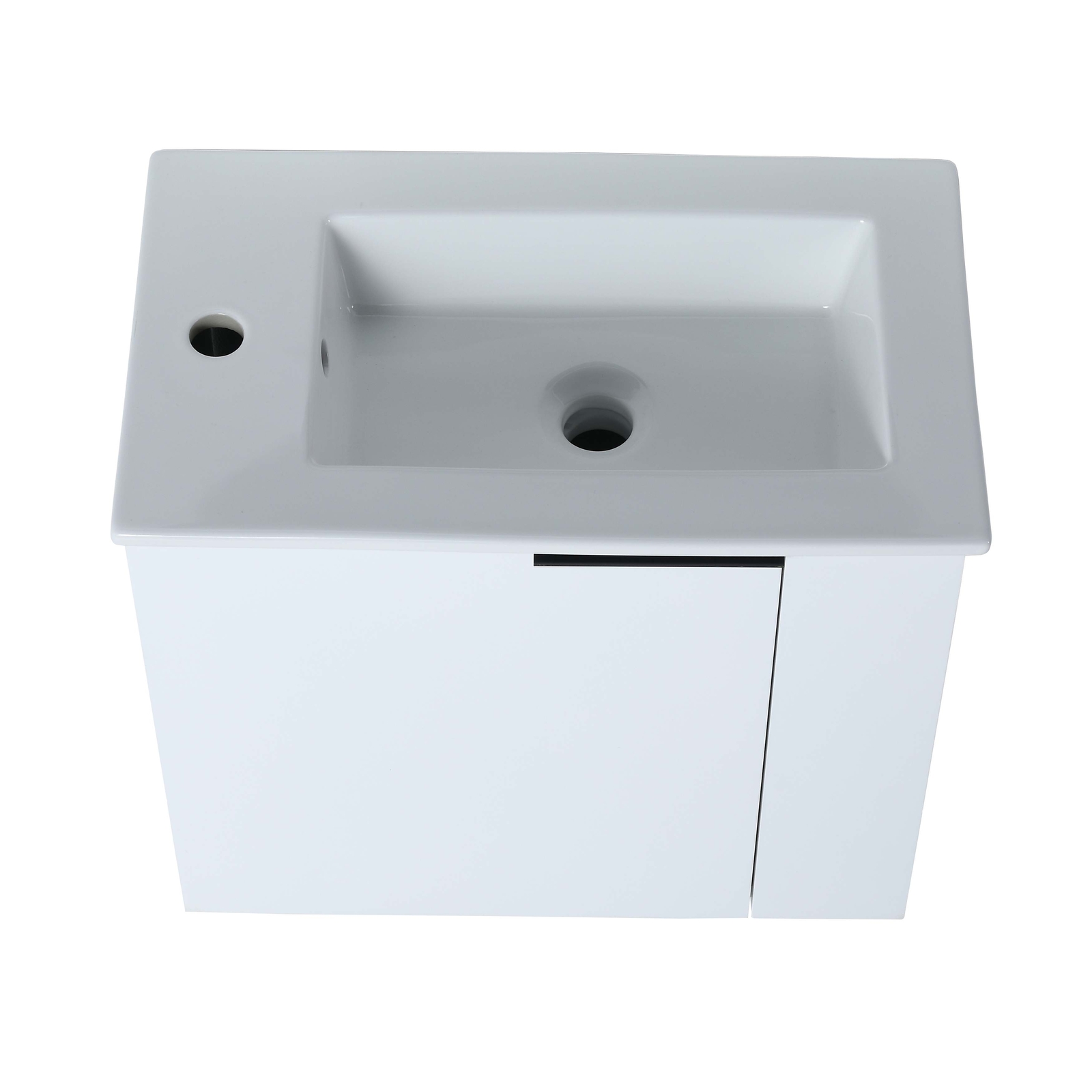 22” Wall Mounted Small Floating Bathroom Vanity w/ Sink Soft Close Door White