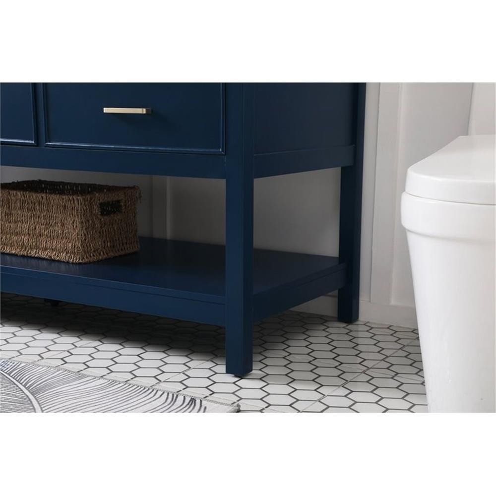 Elegant Decor Sinclaire 60″ Aluminum Alloy & MDF Single Bathroom Vanity in Blue