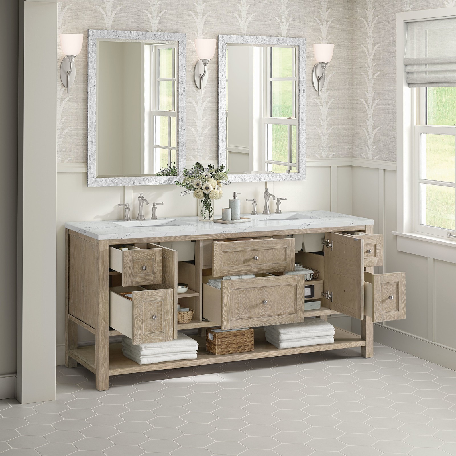 James Martin Vanities 330-V72-FENC Breckenridge 72″ – Serenity Blue