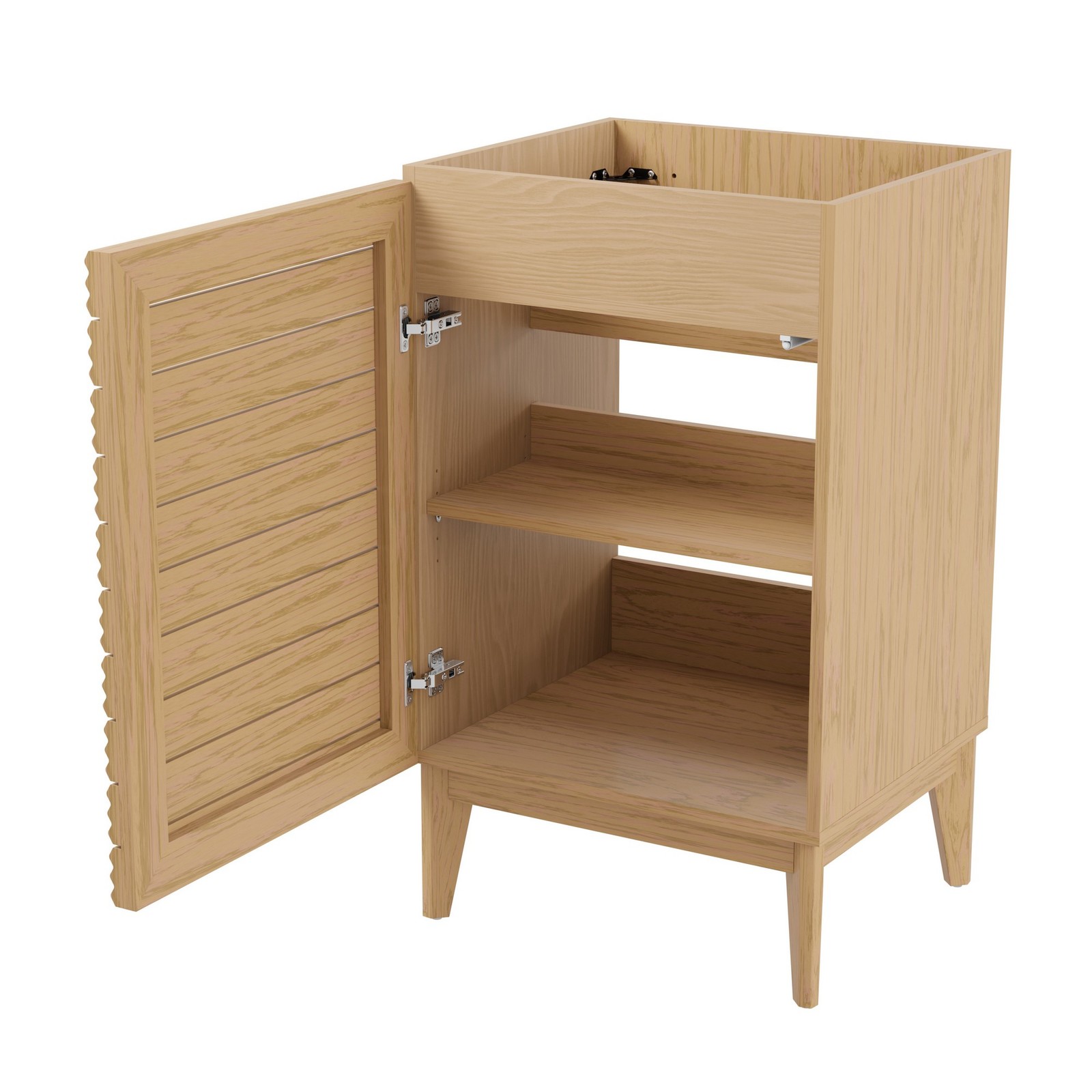 Calandre 20 in. W x 18 in. D x 33 in. H Thin Linear Slat Modern Farmhouse 2-Shel