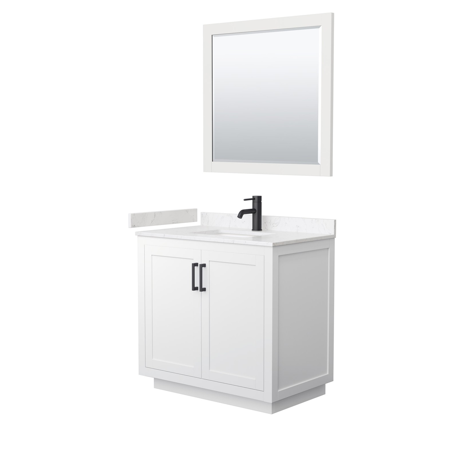Wyndham Collection WCF2929-36S-VCA-M34 Miranda 36″ – Dark Gray / White Cultured
