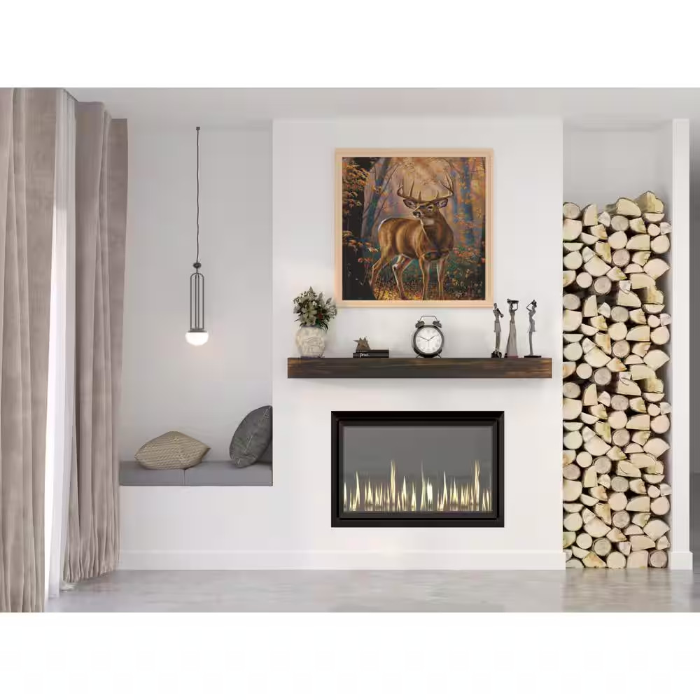 48 In. W X 5.5 In. H X 6.25 In. D Modern Farmhouse Dark Chocolate Cap-Shelf Mant