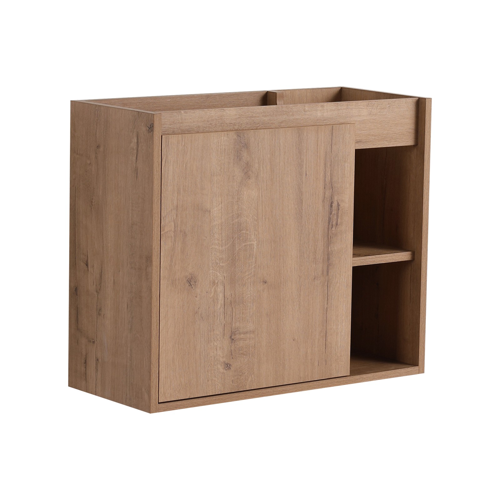 24 Inch Wall-Mounted Bathroom Vanity with White Ceramic Sink