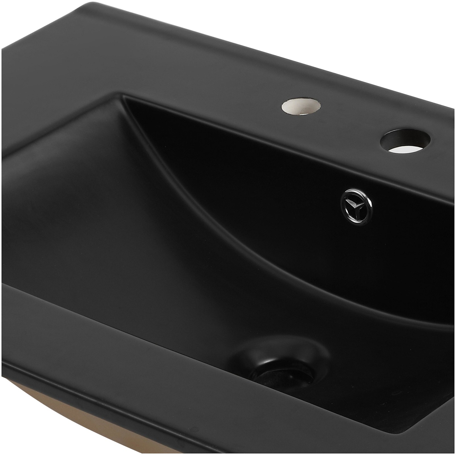 JONATHAN Y Lighting SNK1002 Ancillary 30″ Ceramic Vanity Top – Black