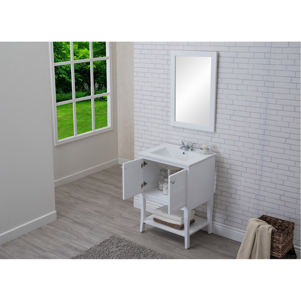 Elegant Lighting VF2100 Mason 24 X 33.25 inch White and Chrome Vanity Set