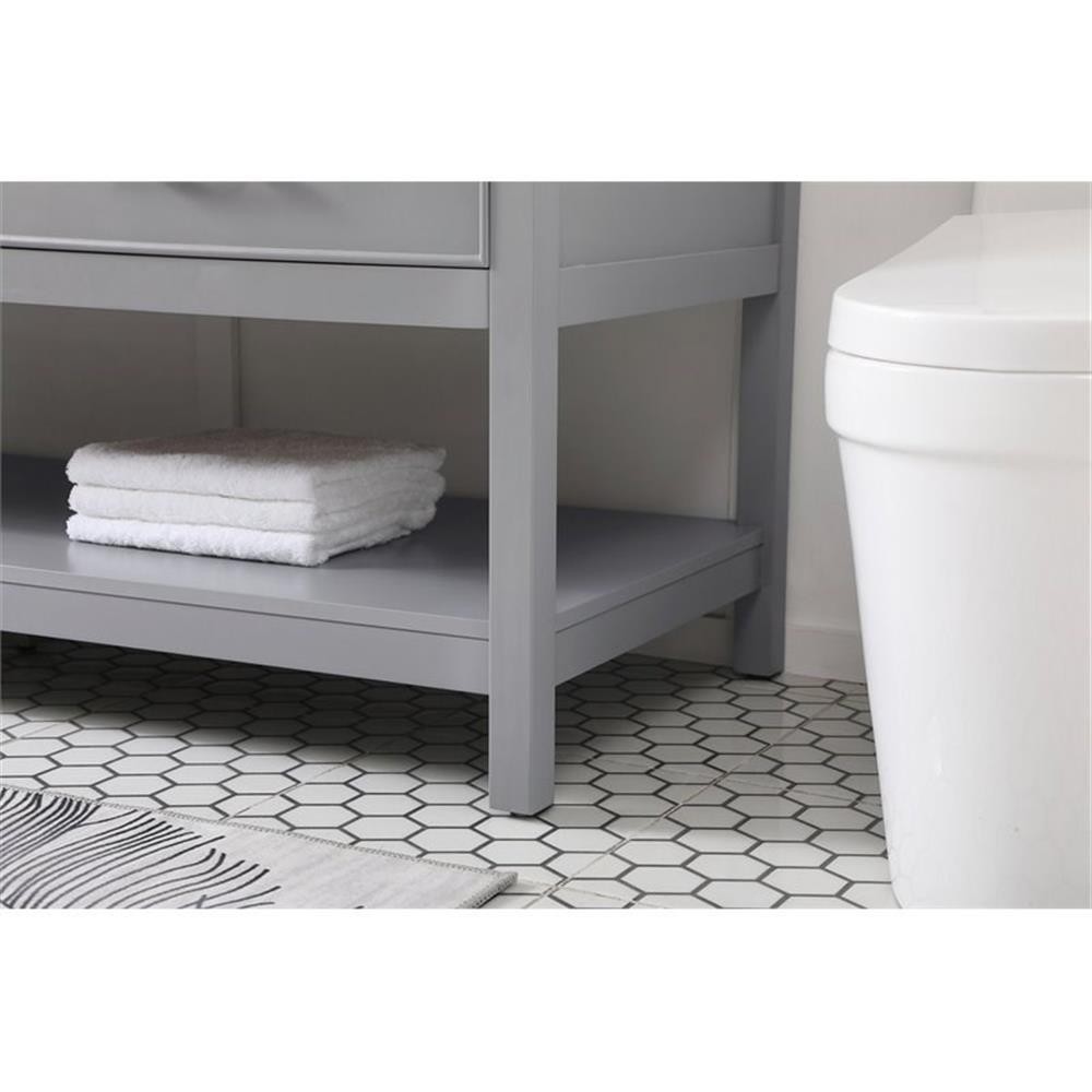 Elegant Decor Sinclaire 60″ Aluminum Alloy & MDF Double Bathroom Vanity in Gray
