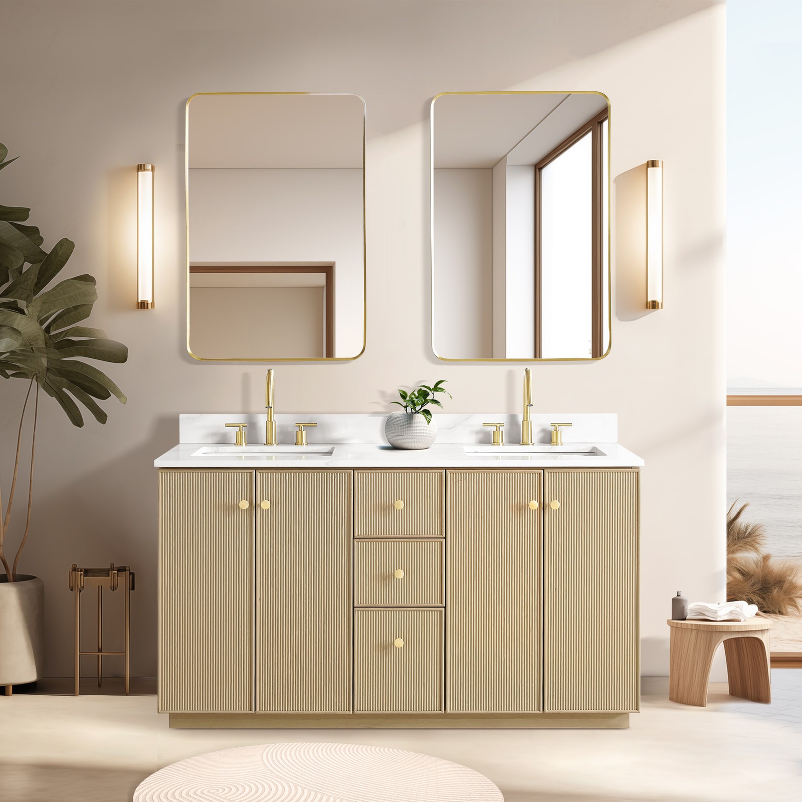 Miseno MV-NM-OZA60M-WQT Oza 60″ – Aged Natural Oak