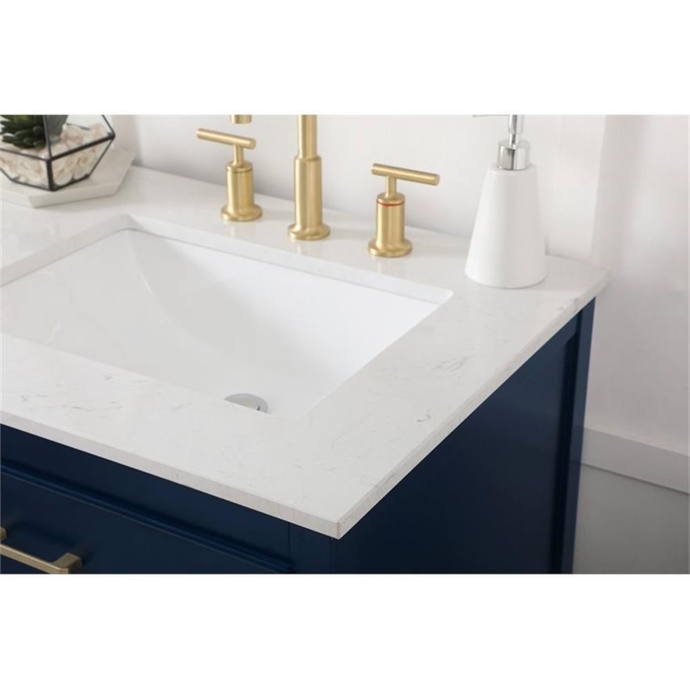Elegant Decor Sinclaire 60″ Aluminum Alloy & MDF Double Bathroom Vanity in Blue