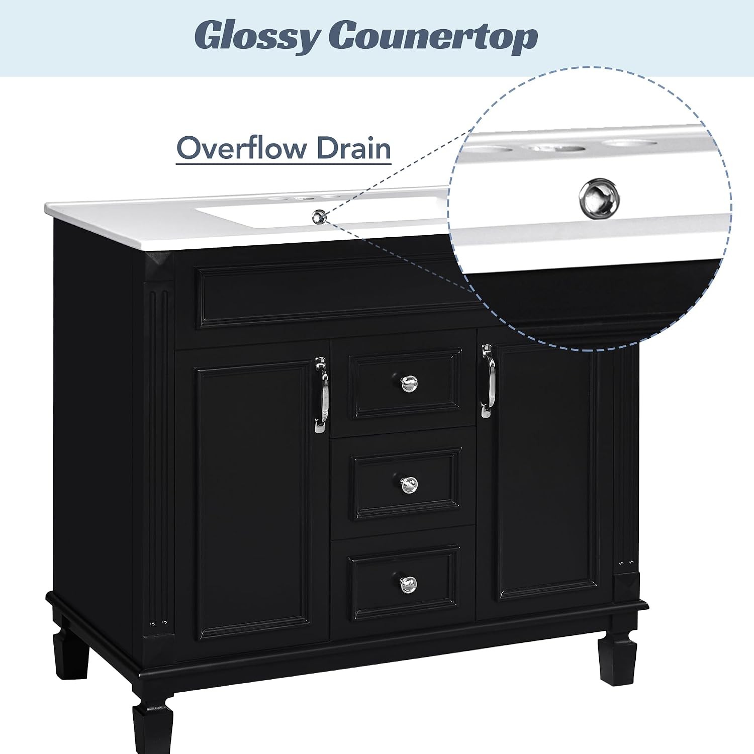 36″ Bathroom Vanity W/ Sink 36 inch Bathroom Vanity Storage Cabinet W/ Matching