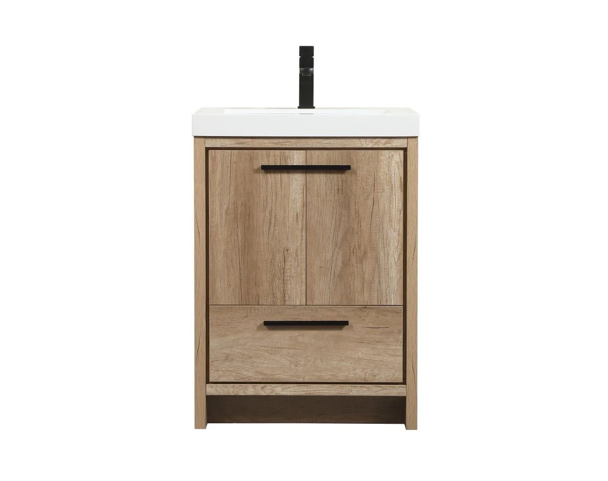 Elegant Decor – VF46024NT – 24 Single Bathroom Vanity in Natural Oak