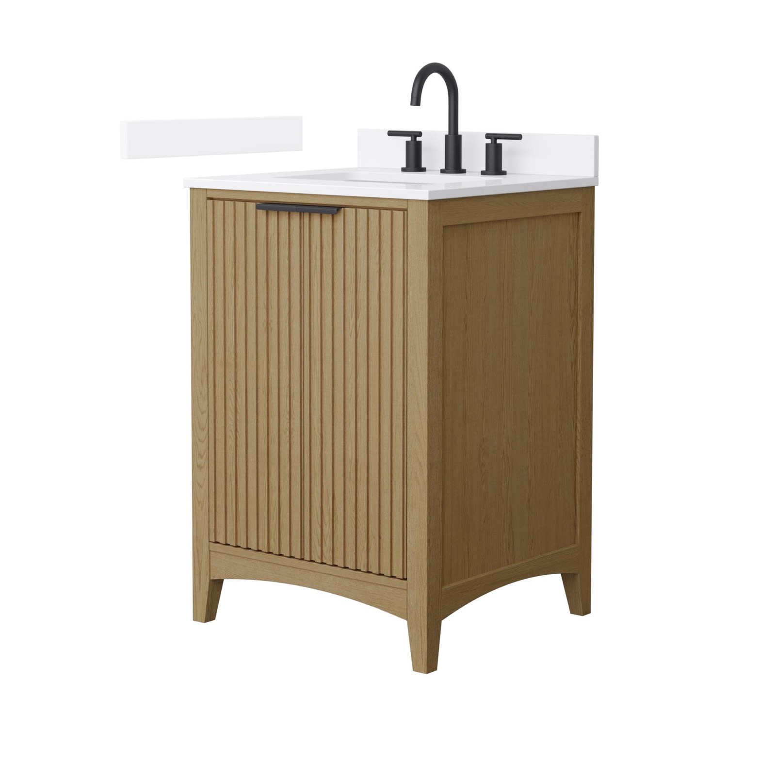 Wyndham Collection WCF9191-24S-QTZ-US3MXX Palmilla 24″ – Natural Oak / White