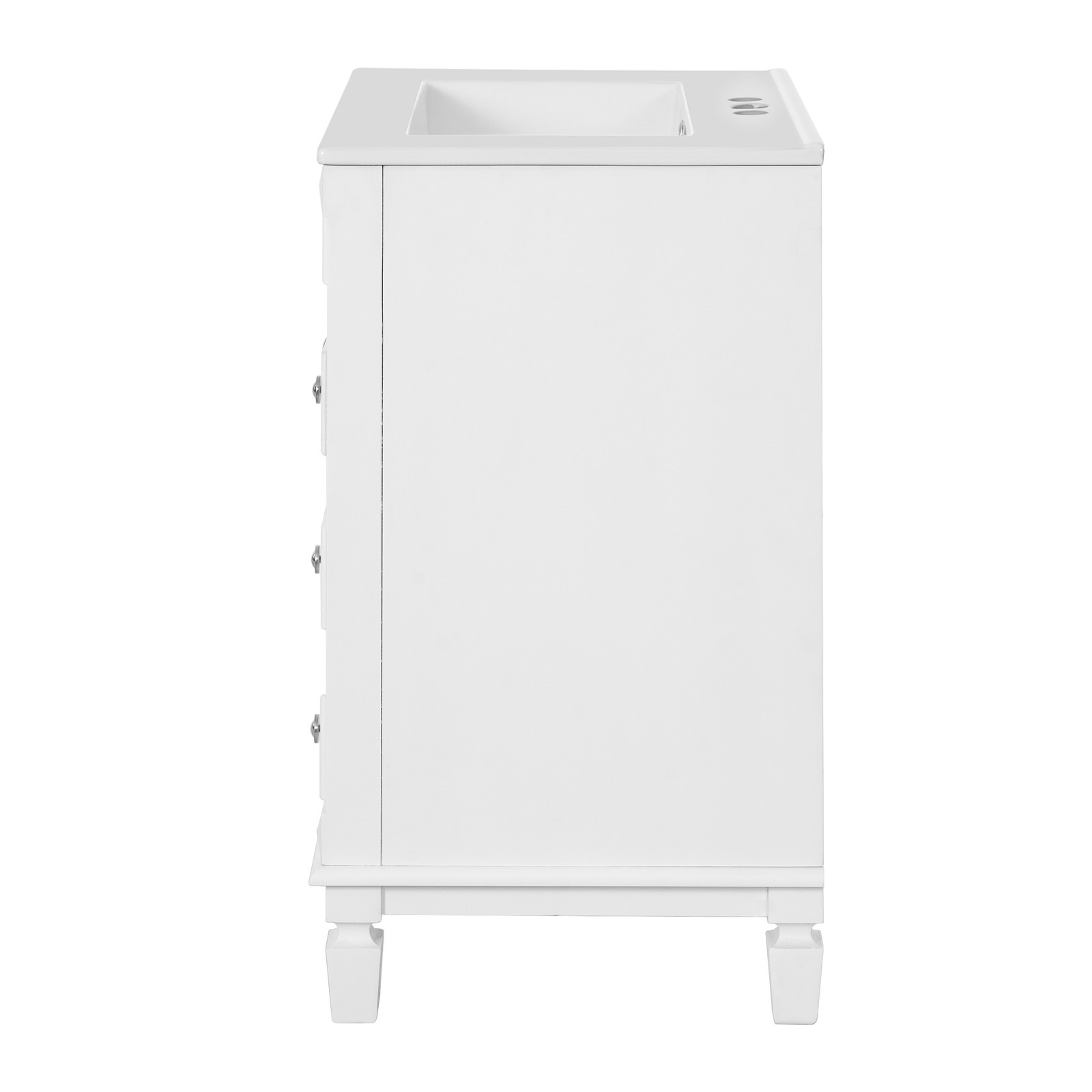 24″ Bathroom Vanity w/Ceramic Sink, Small Bathroom Sink Cabinet with 2 Drawers