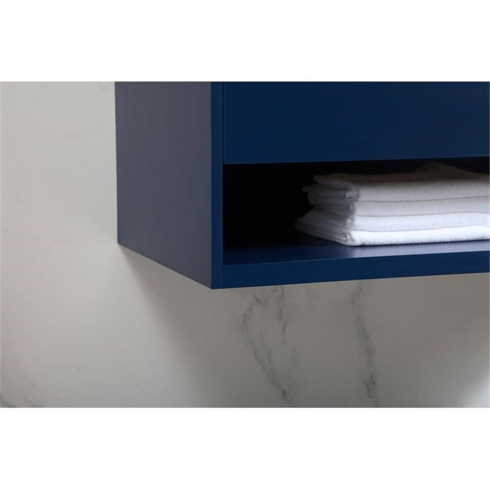 Elegant Decor Roman 40″ Aluminum Alloy MDF Single Bathroom Vanity in Blue