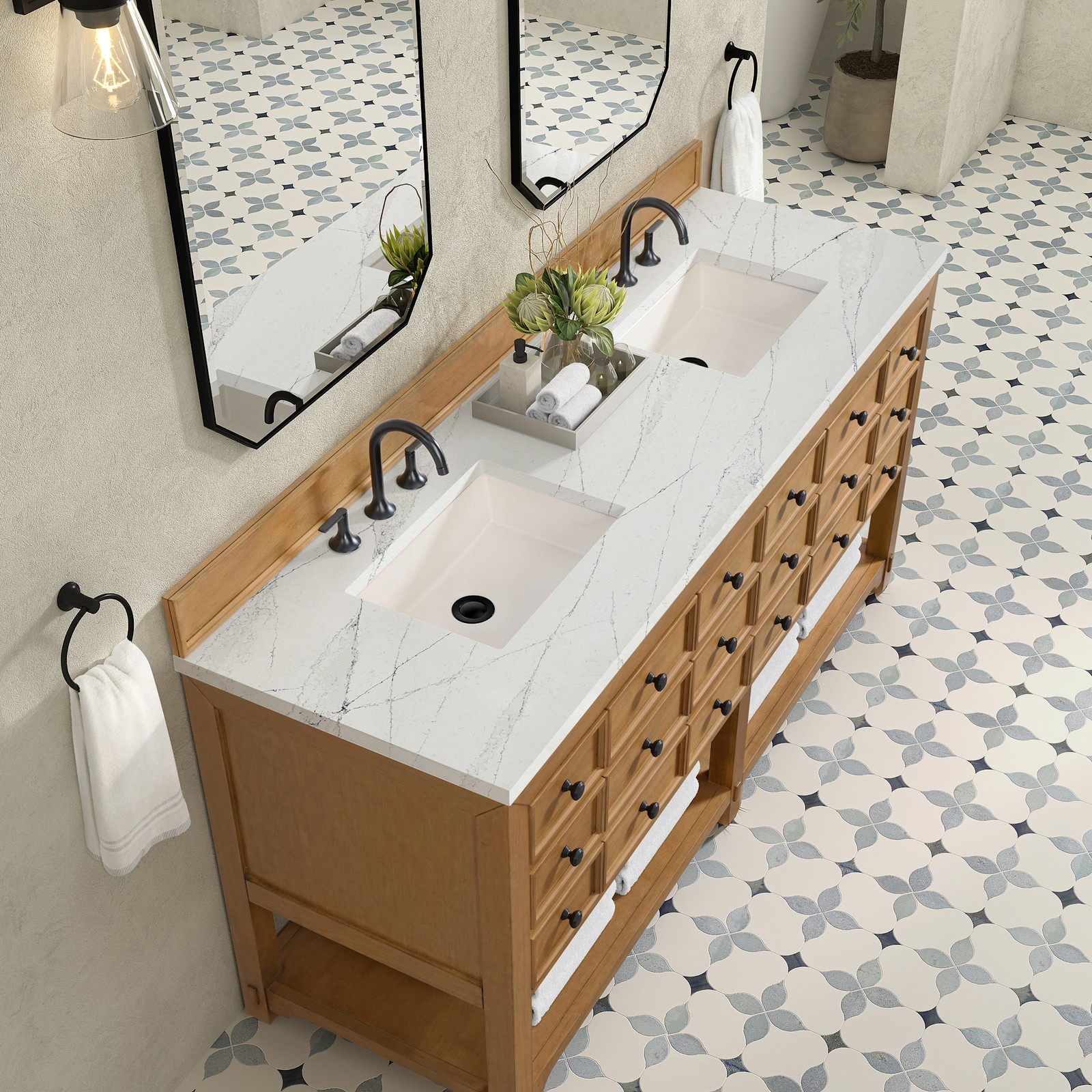 James Martin Vanities 505-V72-FENC Malibu 72″ – Amber Birch