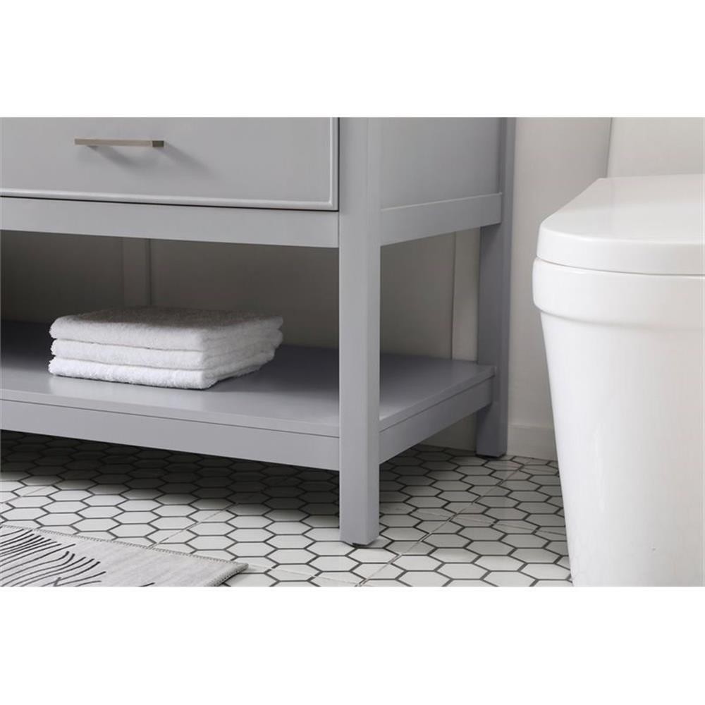 Elegant Decor Sinclaire 72″ Aluminum Alloy & MDF Double Bathroom Vanity in Gray