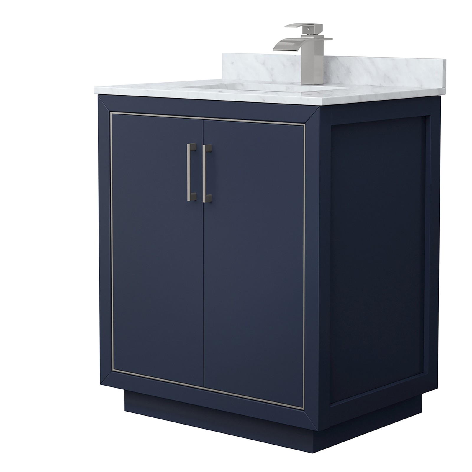 Wyndham Collection WCF1111-30S-NAT-MXX Icon 30″ – Dark Blue / Brushed Nickel
