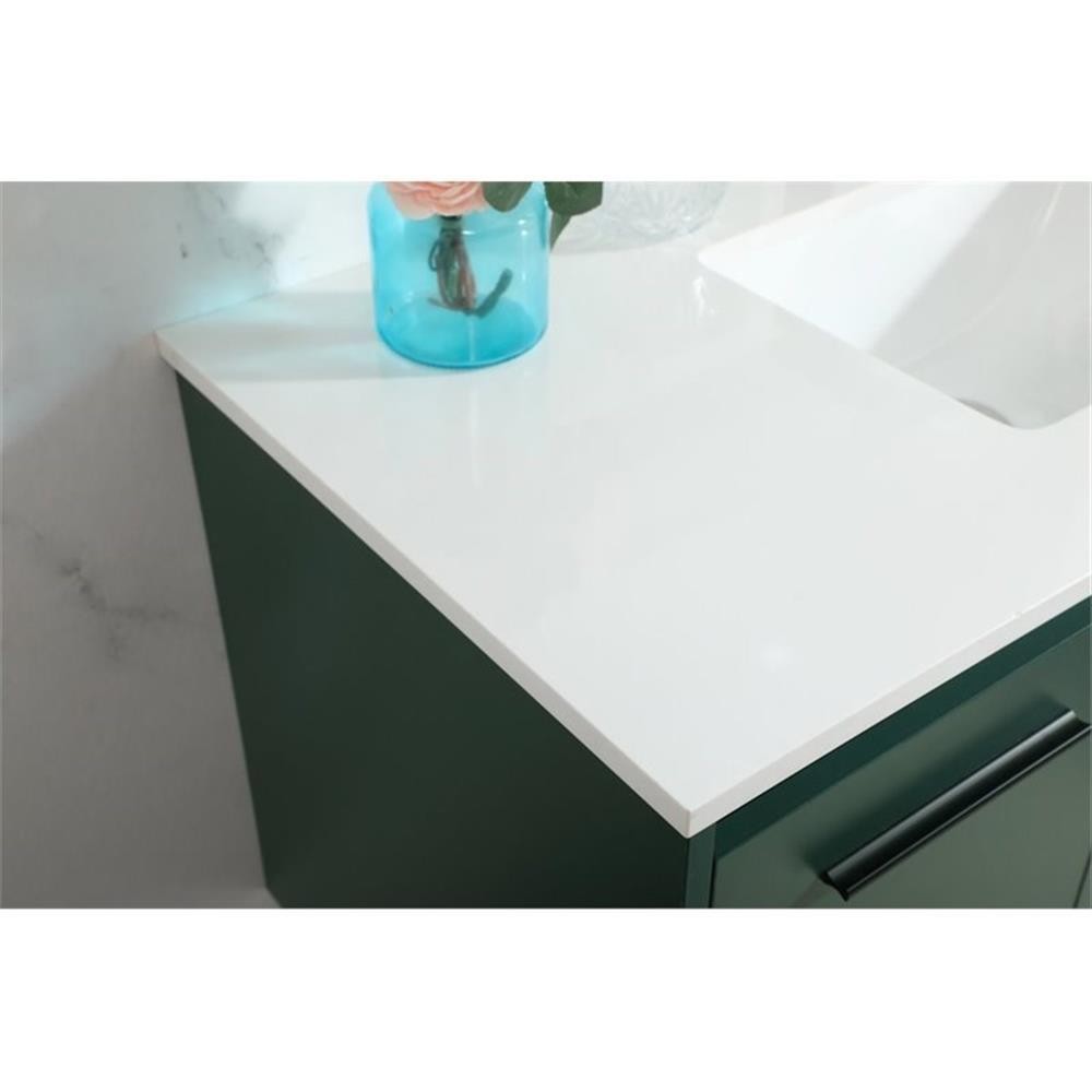Elegant Decor Penn 40″ Aluminum Alloy MDF Single Bathroom Vanity in Green
